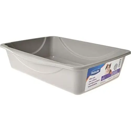 Petmate Open Cat Litter Box,Mouse Grey, Small (14''x10.5''x3.5'')