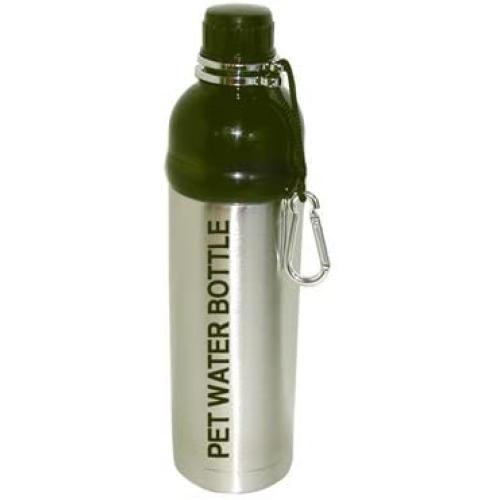 Good Life Gear Stainless Steel Pet Water Bottle, 24-Ounce, Brushed Silver Design