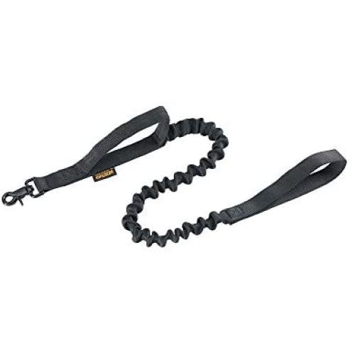 EXCELLENT ELITE SPANKER Military Bungee Dog Leash Elastic Leads Rope with 2 Padded Control Handle for Medium and Small Dogs