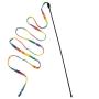 Cat Toys Cute Funny Colorful Rod Teaser Wand Plastic Pet Toys for Cats Interactive Stick Cat Supplies