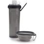 Dexas Popware for Pets Snack Duo Dual Chambered Hydration Bottle and Snack Container with Collapsible Pet Cup
