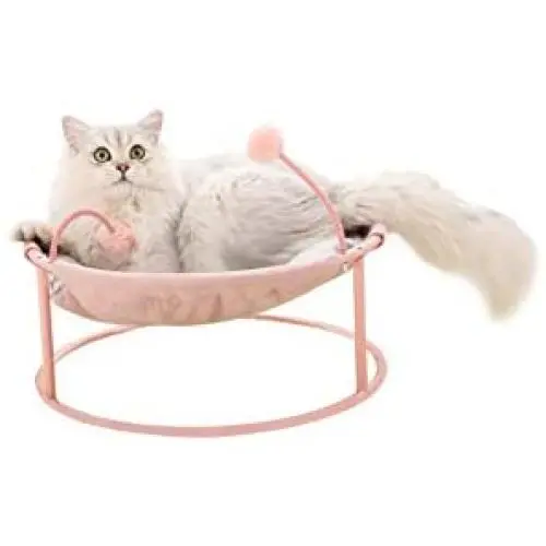 Furrytail Cat Hammock Elevated Cat Bed with Steel Frame and Toy Ball, Detachable Washable Soft and Warm Hammock for Indoor Lounge Furrytail Cat Hammock Elevated Cat Bed with Steel Frame and Toy Ball, Detachable Washable Soft and Warm Hammock for Indoor Lounge