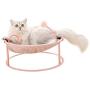 Furrytail Cat Hammock Elevated Cat Bed with Steel Frame and Toy Ball, Detachable Washable Soft and Warm Hammock for Indoor Lounge