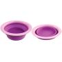 LOVE2PET Collapsible Dual Silicone Bowls with Stand for Dogs & Cats, Pink