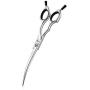 PURPLEBIRD Downward Curved, Straight Dog Grooming Scissors Pet Cutting, Thinning, Chunker Shears Professional Safety Shearing for Dogs Cats Face Paws 6.5 Inch, 7 Inch Japanese Stainless Steel Silver