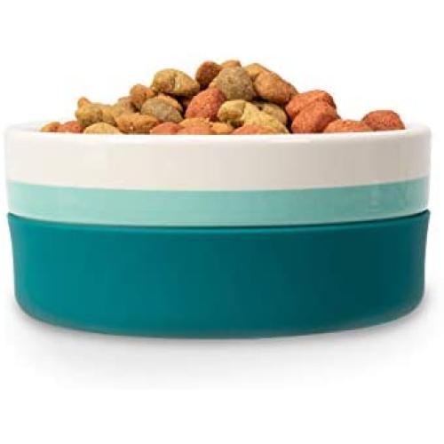 Jonathan Adler: Now House Green Chroma Duo Bowl, Small | Dishwasher Safe, Easy to Clean Dog Bowl with Anti-Skid Lid | Dual Functionality Bowl for Dogs for Storage or Travel