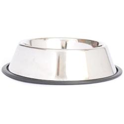 Iconic Pet 12 Cup Stainless Steel Non-Skid Pet Bowl for Dog Or Cat, 96 oz