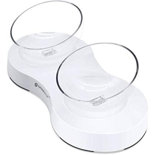 LumoLeaf Dog Cat Bowls, Elevated Cat Bowl, Transparent Raised Cat Food Water Bowl, 0-30° Tilted Design, Cat Food Dish Stand for Kitty and Puppy, Stress Free, Upper Rack Dishwasher Safe.