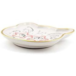 Cat Dish Plate | Small Ceramic Catchall Dish for Treats, Keys, Change, & More | Feed Your Pets Or Store Your Valuables