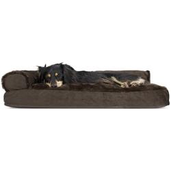 Furhaven Pet - Traditional Chaise Lounge & Deluxe L-Shaped Couch Dog Pillow Bed for Dogs & Cats - Multiple Styles, Sizes, & Colors