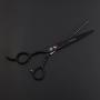 Purple Dragon 7.0'' Left Handed Dog Grooming Hair Cutting Scissor &Curved &Thinning Shear with Bag - for Mancinism Pet Groomer or Family DIY