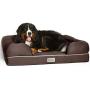 PetFusion Ultimate Dog Bed, Solid CertiPUR-US Orthopedic Memory Foam, Multiple Colors and Sizes, Medium Firmness Pillow, Waterproof Liner, Breathable Bed Cover, Cert. Skin Contact Safe, 3yr Warranty