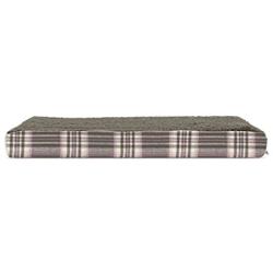 FurHaven Pet Dog Bed - Deluxe Orthopedic Faux Sheepskin and Plaid Pet Bed for Dogs and Cats, Java Brown, Medium