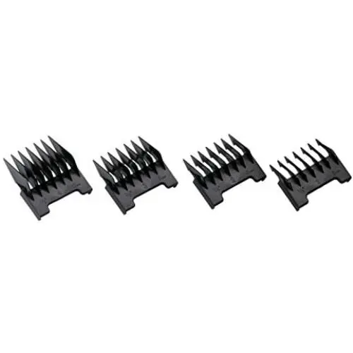 Andis RBC Replacement Pet Comb Set; Sizes: 1/8'', 1/4'', 3/8'', 1/2'', Black Andis RBC Replacement Pet Comb Set; Sizes: 1/8'', 1/4'', 3/8'', 1/2'', Black