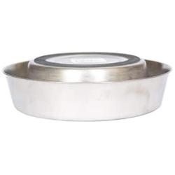 Iconic Pet 8 Cup Anti Ant Stainless Steel Non Skid Pet Bowl for Dog or Cat (2 Pack)