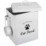 Geyecete Pet Treat and Food Storage Tin with Lid - 5lbs Capacity - Serving Scoop Included …
