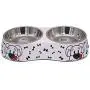Food Grade Melamine Double Dog Bowls Double Premium Stainless Steel Bowls Pet Food Water Feeder for Medium Dog No More Than 40 pounds Food Grade Melamine Double Dog Bowls Double Premium Stainless Steel Bowls Pet Food Water Feeder for Medium Dog No More Than 40 pounds