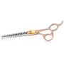 Purple Dragon 7.0'' 3 in 1 Gold Professional Pet Grooming Chunker Scissors - Downward Curved Shears and Dog Hair Cutting Scissor with Pet Comb for Pet Groomer or Family DIY Use