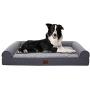 Eterish Orthopedic Dog Bed for Medium, Large Dogs, Egg-Crate Foam Dog Bed with Removable Cover, Pet Bed Machine Washable, Grey