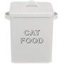 Pethiy Cat Food and Treats Containers Set with Scoop for Cats or Dogs -Tight Fitting Wood Lids - Coated Carbon Steel - Storage Canister Tins-Cat