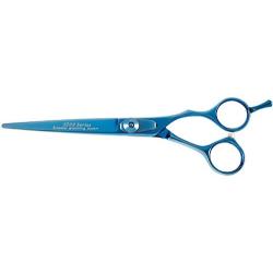 Master Grooming Tools 5200 Blue Titanium Shears — High-Performance Shears for Grooming Dogs - Straight, 6½''