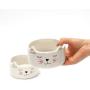 Kurrajong Farmhouse Set of 2 Ceramic cat Bowls - 4.5'' Wide x 2'' high - one for Water and one for Food - Cute cat Bowls and so Unique