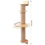 Odoland Cat Activity Tree with Scratching Posts - Wall Mounted Cat Scratching Post Cat Shelves with Solid Wood Steps - Cage Mounted Cat Jute Scratcher Hammock for Indoor