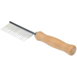 Safari by Coastal Shedding Comb with Wooden Handle & Rounded Teeth for Complete Grooming of Either Longhaired Or Shorthaired Dogs