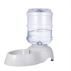 Liry Products Pet Water Drinking Fountain Automatic Gravity Dispenser Station Self Replenish Animal Waterer Dog Cat Large Capacity Fresh Drinking System Plastic Bottle Reservoir Bowl Stand (3 Gallon)