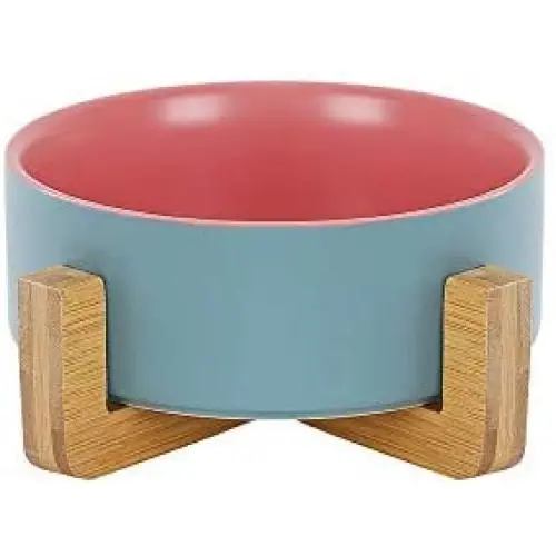 LIONWEI LIONWELI Ceramic Cat Dog Bowl Dish with Wood Stand No Spill Pet Food Water Feeder Cats Small Dogs LIONWEI LIONWELI Ceramic Cat Dog Bowl Dish with Wood Stand No Spill Pet Food Water Feeder Cats Small Dogs