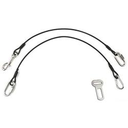 Sonku Dog Car Seat Belt Restraint, 2 Pack Proof Steel Cable Safety Vehicle Belt Fit for Small, Medium, Large, and X-Large Dogs