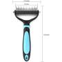 MIU COLOR Pet Grooming Brush, 2 Sided Professional Dematting Comb Grooming Undercoat Rake, Effective Removing Knots for Cats, Dogs