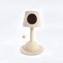 Furrytail Lamp Shape Cute and Uniqueness Cat Tree Tower Scratching Post with Cat House Bed and Teaser Ball, Solid Wood Made Two Color Blue and Beige
