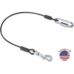 Leash Boss Dog Car Seat Belt Restraint - No-Chew Heavy Duty Car Seatbelt for Pets - 5 Sizes - Coated Steel Rope to Prevent Chewing