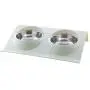ikjuh Double Pet Bowls Stainless Steel for Dogs Cats Food and Water Spine Protection Easy Clean Safety Material Whisker Friendly No Spill Non-Slip ikjuh Double Pet Bowls Stainless Steel for Dogs Cats Food and Water Spine Protection Easy Clean Safety Material Whisker Friendly No Spill Non-Slip