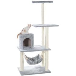 GleePet GP78590222 Cat Tree with Hammock, 59-Inch, Silver Gray