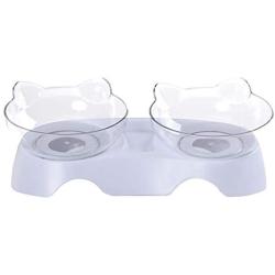 PurrBowl Orthopedic Anti-Vomiting Cat Feeder, 15° Tilted Pet Bowl for Cats and Dogs (White)