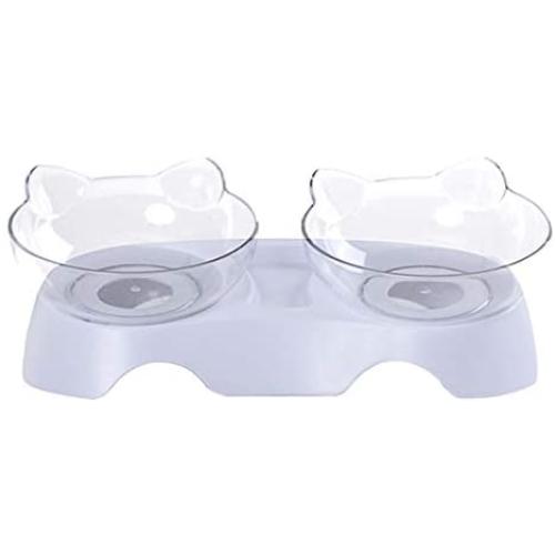 PurrBowl Orthopedic Anti-Vomiting Cat Feeder, 15° Tilted Pet Bowl for Cats and Dogs (White)