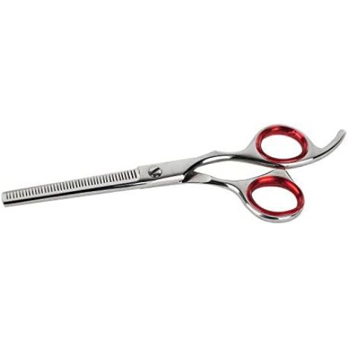 Laazar 6.5” Thinning Shears for Dogs and Cats with Leather Case | Stainless Steel Pet Thinning Scissors for Texturizing and Blending | Sharp Hair Grooming Tools and Supplies for Pets