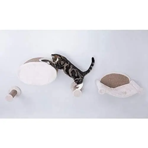 Royal Pet Club Pet Products 49924 Wall Mounted Hammock, Cave and Stairs, Gray, Brown