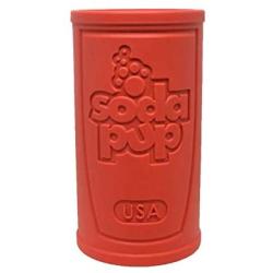SodaPup - Natural Rubber Retro Soda Can Shaped Chew Toy - Treat Dispenser - Slow Feeder - for Heavy Chewers - Made in USA - Red - Large
