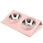 ikjuh Double Pet Bowls Stainless Steel for Dogs Cats Food and Water Spine Protection Easy Clean Safety Material Whisker Friendly No Spill Non-Slip ikjuh Double Pet Bowls Stainless Steel for Dogs Cats Food and Water Spine Protection Easy Clean Safety Material Whisker Friendly No Spill Non-Slip