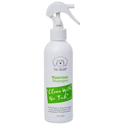 Dr. Sniff Waterless Pet Shampoo | No Rinse | Removes Oil Dirt Grime | Odor Eliminator | Refreshes Coat with Organic Coconut Oil, Organic Jojoba Oil, Organic Aloe Vera | Made in The USA- 7.1oz