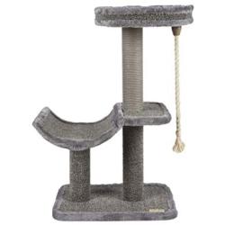 Catry Cat Tree Cradle Bed with Natural Sisal Scratching Posts and Teasing Rope for Kitten