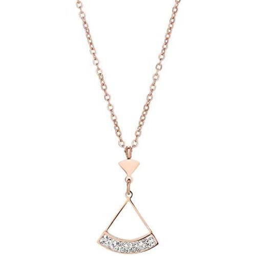 JENIGH JEWEL Necklace 18K Gold Plated Stainless Steel Pendant Necklace Gift Jewelry for Women