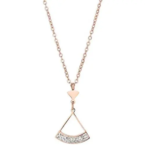JENIGH JEWEL Necklace 18K Gold Plated Stainless Steel Pendant Necklace Gift Jewelry for Women