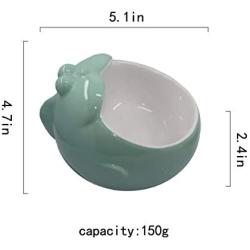 Tocrouy Big Mouth & Whale Shape Elevated Dog Feeder, Single Raised Cat Bowl Ceramic Bowl, Perfect for Small to Medium Sized Cats