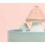 THMY Mushroom Pet Fountain - 1.5 Litre Ceramic Pet Water Fountain Capacity Fresh Filtered Water Dispensers for Cats and Dogs - Adjustable Flow - with 6 Filter Elements