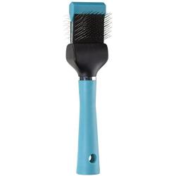 Master Grooming Tools Flexible Single Side Pet Slicker Brush with Hard Handle, Small, Teal