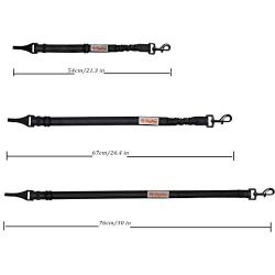 TinyPaw Heavy Duty Dog Seat Belt for Car, Great Dog Seat Belt with Bungee & Latch for Safety While Sudden Brake, All Metal Heavy Duty & Tangle-Free Attachment, Adjustable Length. (Black)